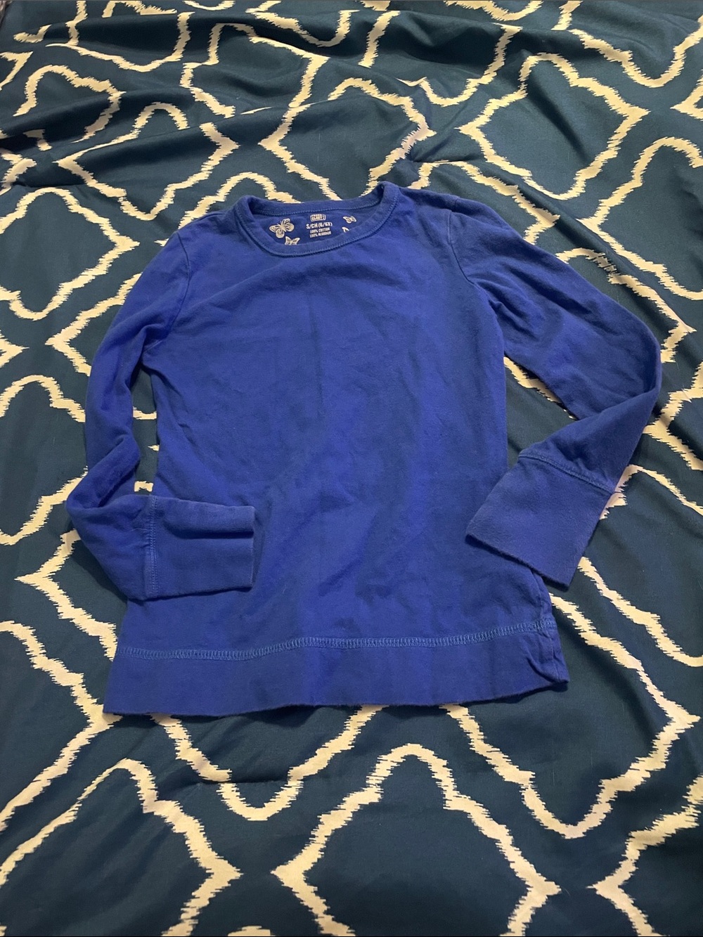 Faded Glory Royal Blue Long Sleeve Crewneck Top